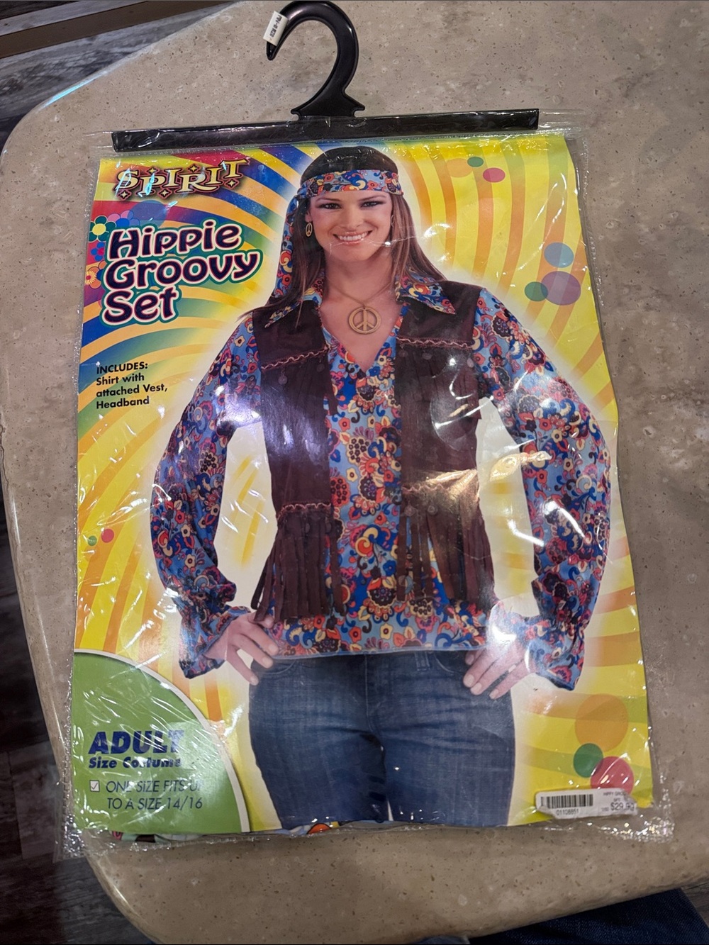 Spirit Hippie Groovy Set - Brown Vest with Multicolor Floral Shirt and Headband